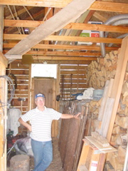 Roger
     in woodshed